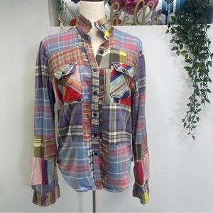 Ralph Lauren Denim & Supply Shirt Large Patchwork Aztec Plaid Boho